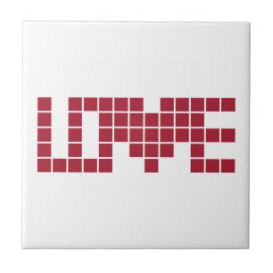 Carreau LETTRE carré d'amour rouge mou