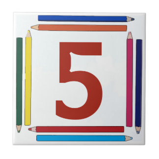Carreau Lettre crayons de couleur & Numéro de maison Carre