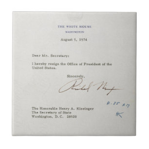 Carreau Lettre de démission de Richard M. Nixon 1974