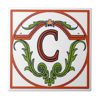Carreau LETTRE ESPAGNOLE ROUGE Tile C