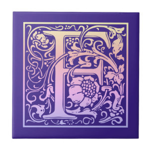 Carreau Lettre F Coloré Vintage Première Lettre Gradient