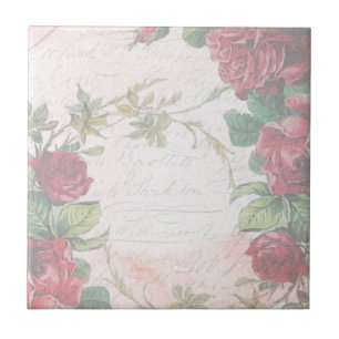 Carreau LETTRE Florale Vintage LAVÉE