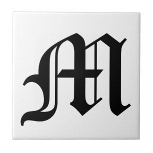 Carreau Lettre M Vieux texte anglais sur le Arrière - plan