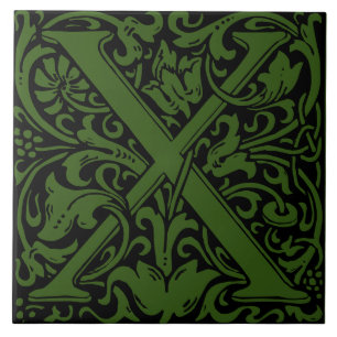 Carreau Lettre monogramme Art nouveau de William Morris X