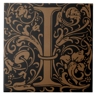 Carreau Lettre monogramme I Art nouveau de William Morris