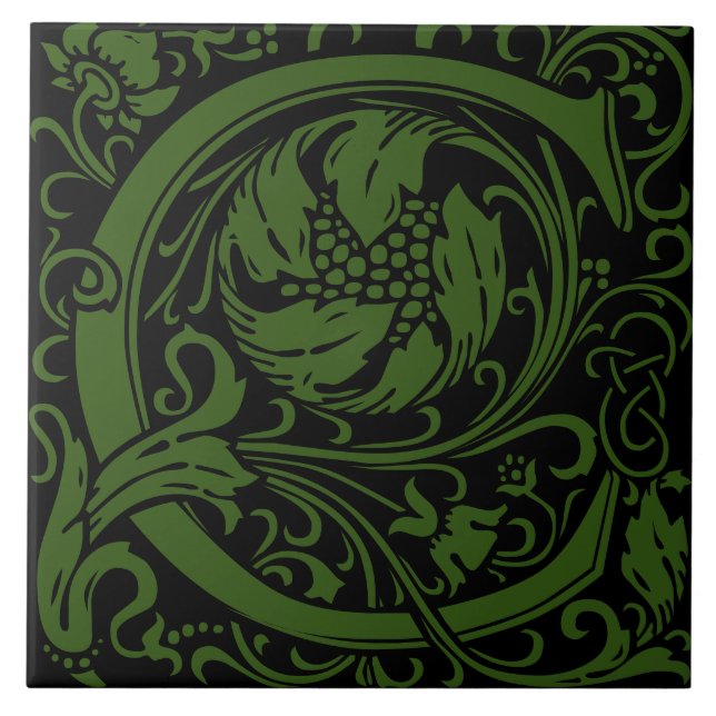 Carreau Lettre monogrammée C Arts et Crafts de William Mor (Devant)