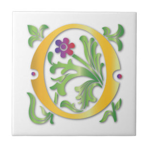 Carreau Lettre O Monogramme Fleur de lis