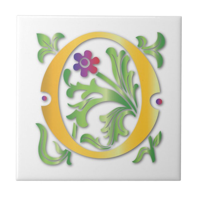 Carreau Lettre O Monogramme Fleur de lis (Devant)