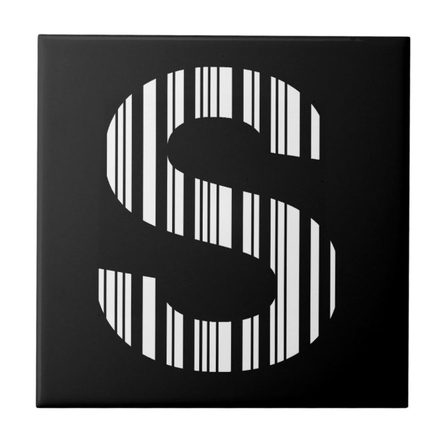 Carreau LETTRE S CODE BARRE Premier Motif de code barre in (Devant)