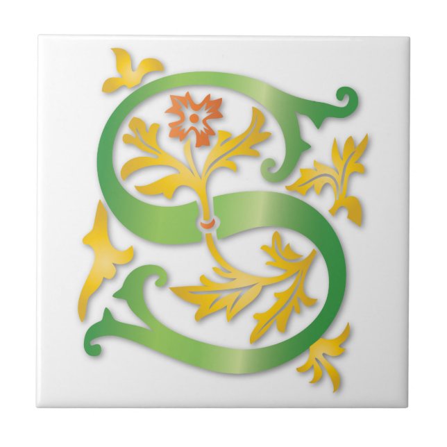 Carreau Lettre S Monogram Fleur de lis (Devant)