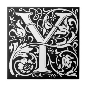 Carreau Lettre Y Monogramme Art Nouveau Médiéval