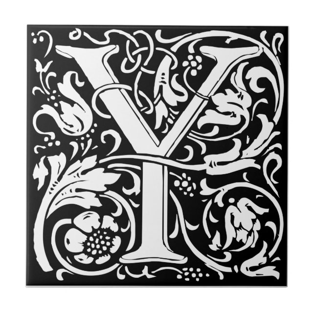 Carreau Lettre Y Monogramme médiéval Art Nouveau (Devant)