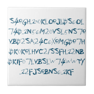 Carreau Lettres de nombres aléatoires bleus