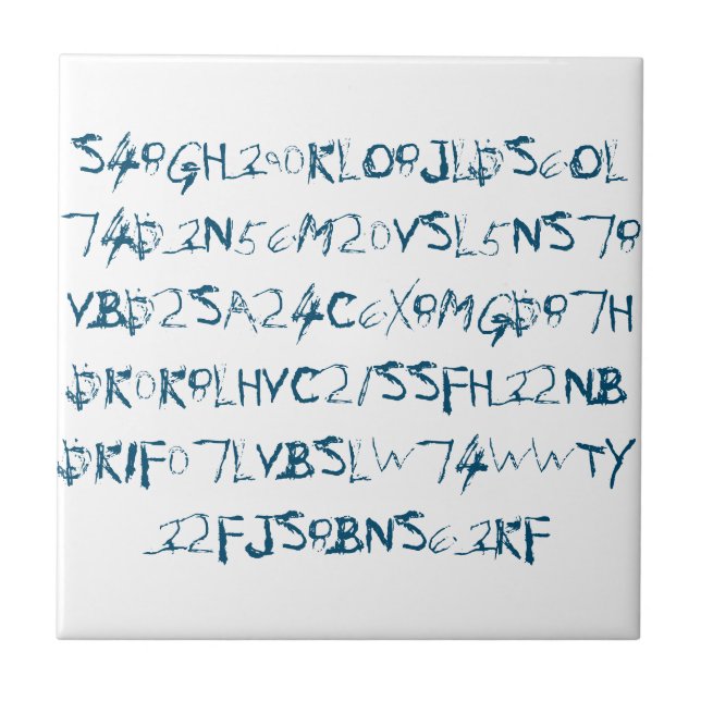 Carreau Lettres de nombres aléatoires bleus (Devant)