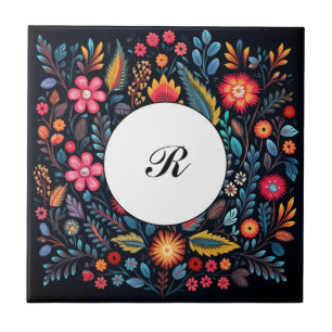 Carreau Lettres en mosaïque de style Talavera mexicain