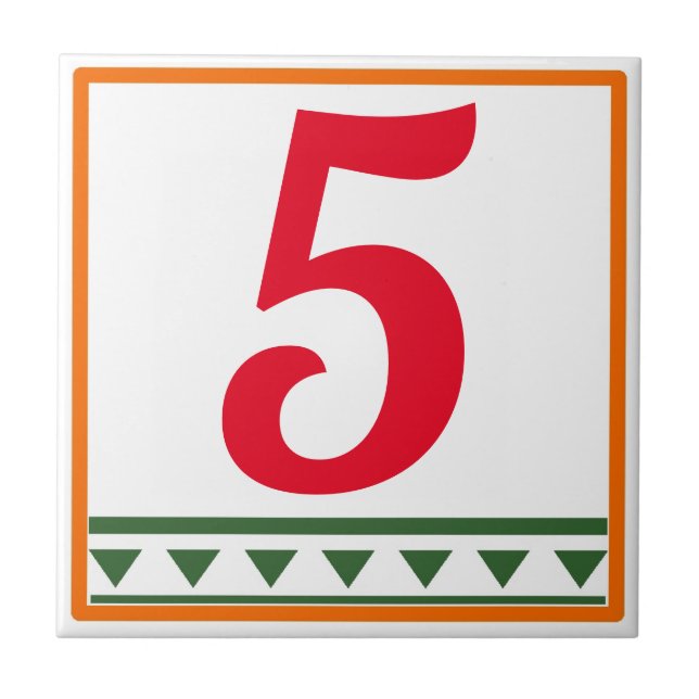 Carreau Lettres et numéros italiens rouges, numéros d'édit (Devant)