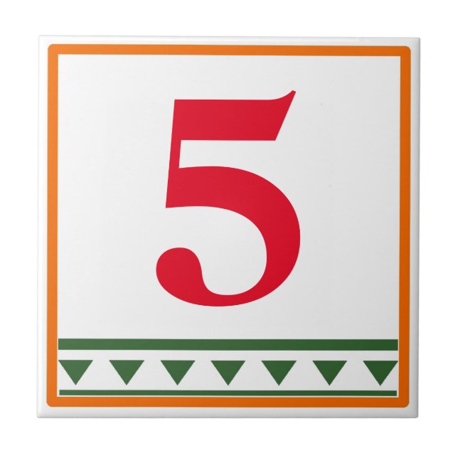 Carreau Lettres et numéros italiens rouges, numéros d'édit (Devant)