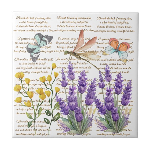 Carreau Lettres manuscrites modernes mignonne libellule fl (Devant)