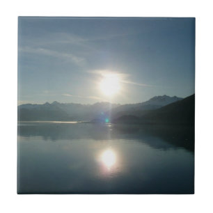 Carreau Lever de soleil sur le fjord College en Alaska Pho