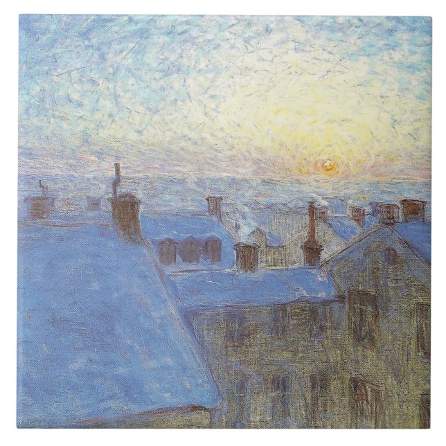 Carreau Lever du soleil sur les toits (par Eugène Jansson) (Devant)