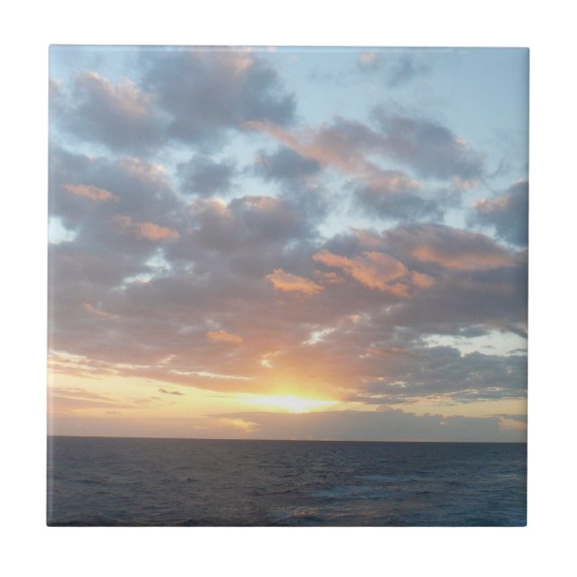 Carreau Lever du soleil sur Sea I Pastel Seascape (Devant)