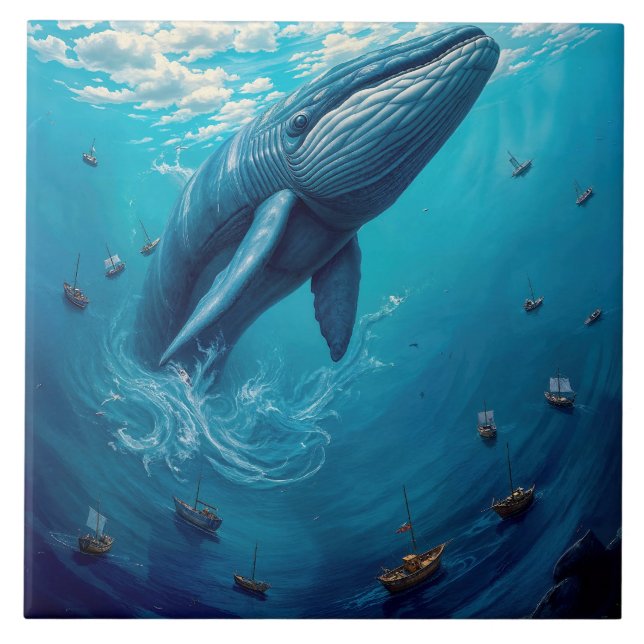Carreau Leviathan’s Flight to Freedom – Surreal Whale Art (Devant)