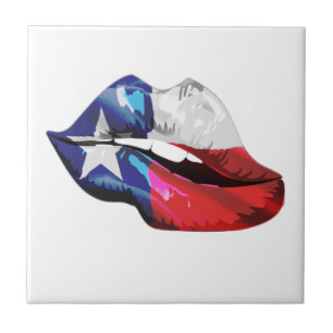 Carreau Lèvres de drapeau du Texas