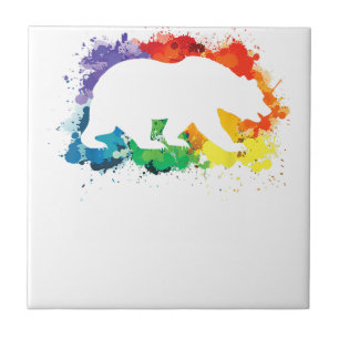 Carreau LGBT Peinture éclaboussures Ours Gay