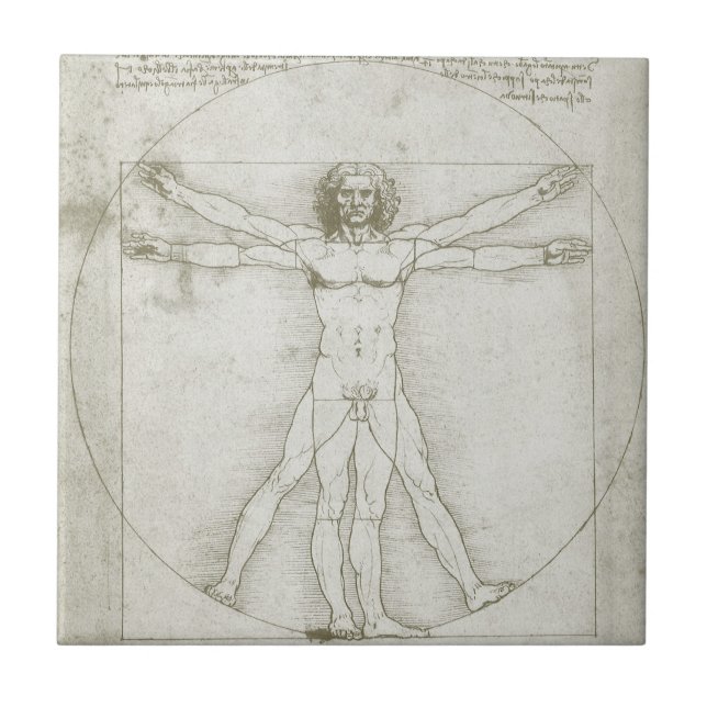 Carreau L'homme vitruvien de Léonard de Vinci (Devant)
