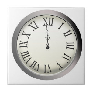 Carreau L'horloge sonne le réveillon de la Saint Sylvestre