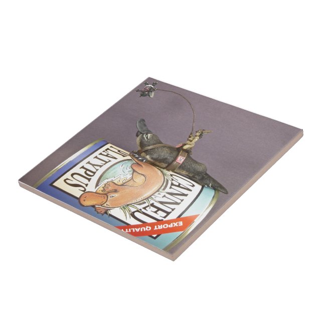 Carreau Libby sur un ornithorynque sur une tuile (Côté)