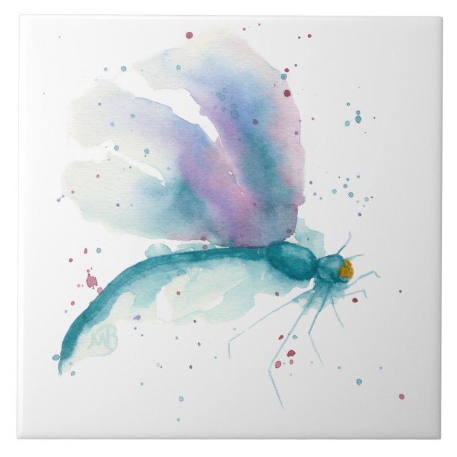 Carreau Libellule de turquoise (Devant)