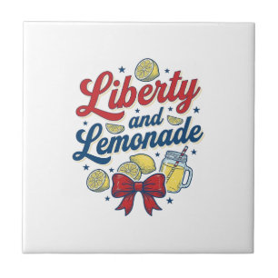 Carreau Liberté et limonade patriotique Lemon vecteur T-sh