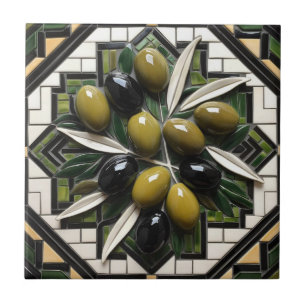 Carreau LIBRE PALESTINE olives branches mosaïque céramique