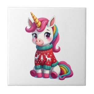 Carreau Licorne avec Sweat de Noël Licorne Filles Chris