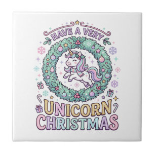 Carreau Licorne Avoir un Très Licorne Noël Gras Typogra