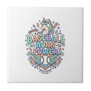 Carreau Licorne Baseball Corne Puissance Kawaii Conception