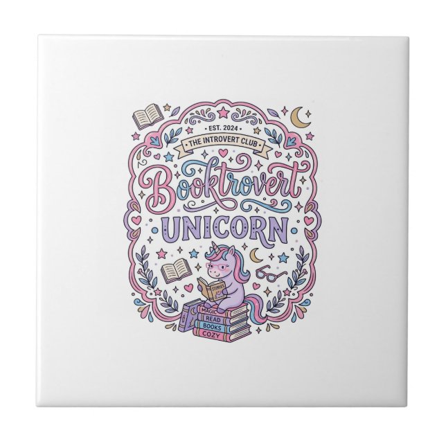 Carreau Licorne Booktrovert Licorne Ludique Cadeau Mignon  (Devant)