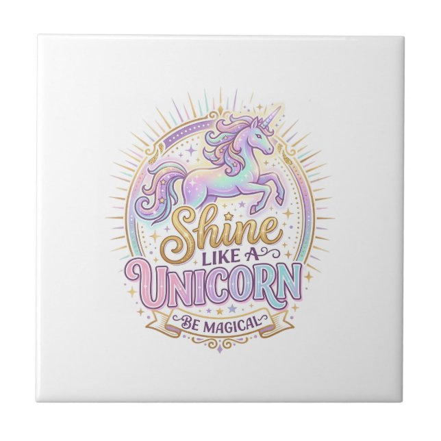 Carreau Licorne Brille Comme une Licorne POD Prêt Marché (Devant)