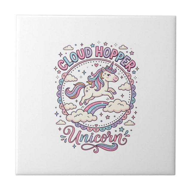 Carreau Licorne Cloud Hopper Licorne Ludique Cadeau Mignon (Devant)
