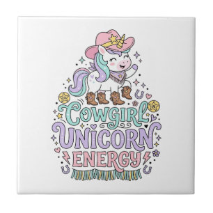Carreau Licorne Cowgirl Licorne Énergie Mignon Produit Pas
