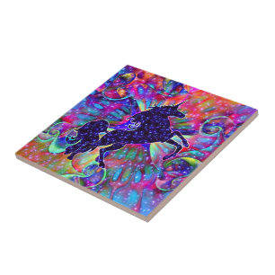 Carreau LICORNE DE L'UNIVERS multicolore