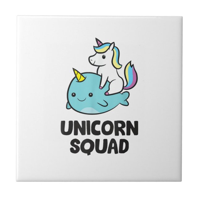 Carreau Licorne de Narval Mignon Équipe Licorne Drôle et N (Devant)