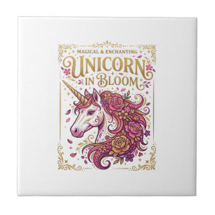 Carreau Licorne en fleurs design élégant Zazzle_1