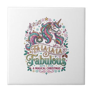 Carreau Licorne Fa La La La Fabuleux Fond Blanc Mignon