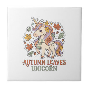 Carreau Licorne Feuilles D'automne Licorne Graphisme Merch