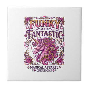 Carreau Licorne funky et fantastique design zazzle stylé_