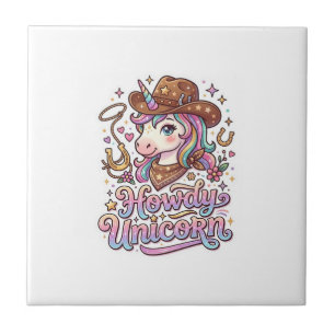 Carreau Licorne Howdy Idee Cadeau Licorne Autocollant et C