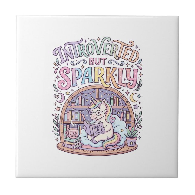 Carreau Licorne Introvertie mais Originale Blanche Étincel (Devant)