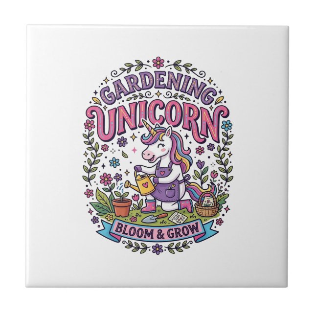 Carreau Licorne Jardin Licorne Commercial Cadeau Mignon Dé (Devant)